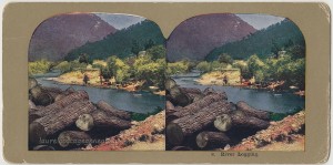 River Logging Stereoscope Card